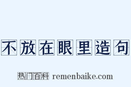 不放在眼里造句是什么意思的图片